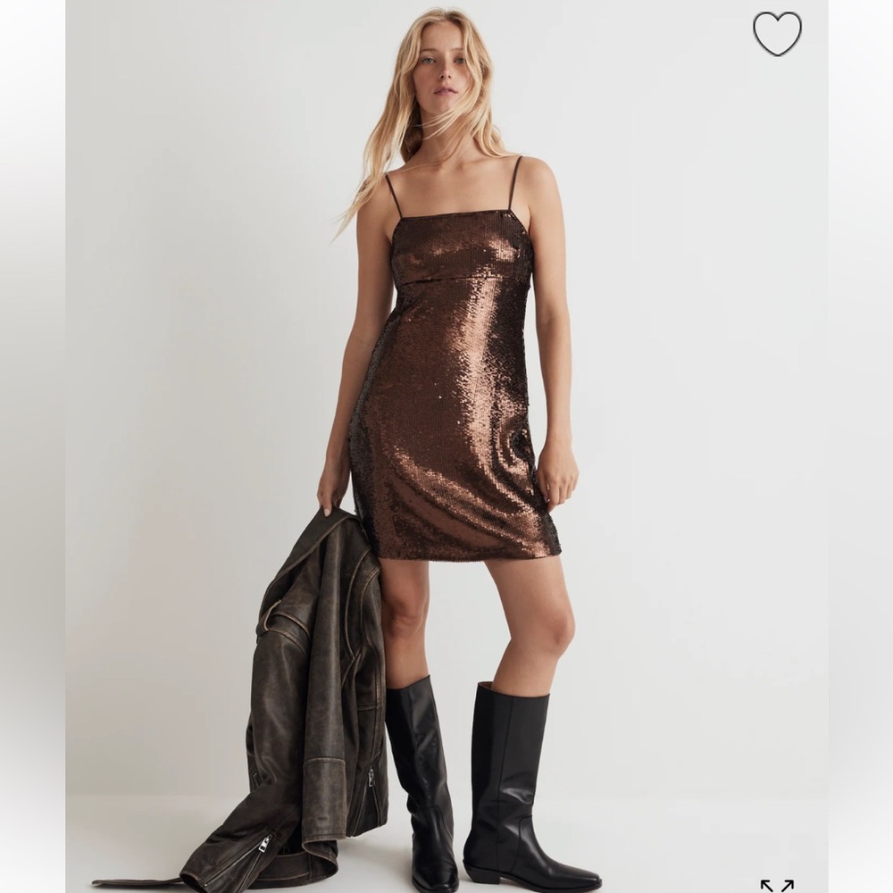 Madewell Sequin Slip Mini Dress Size 4 - Picture 4 of 5